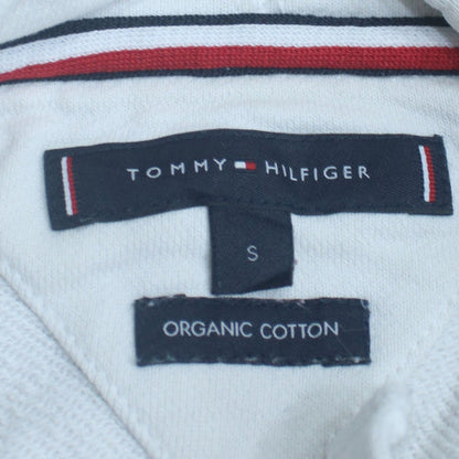 Tommy Hilfiger Womens White Pullover Hoodie Small Organic Cotton