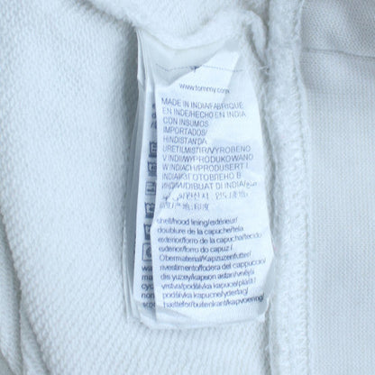 Tommy Hilfiger Womens White Pullover Hoodie Small Organic Cotton