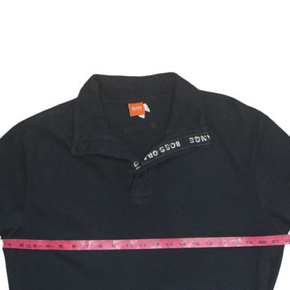 Hugo Boss Men's Black XL Henley Sweatshirt Long Sleeve Cotton