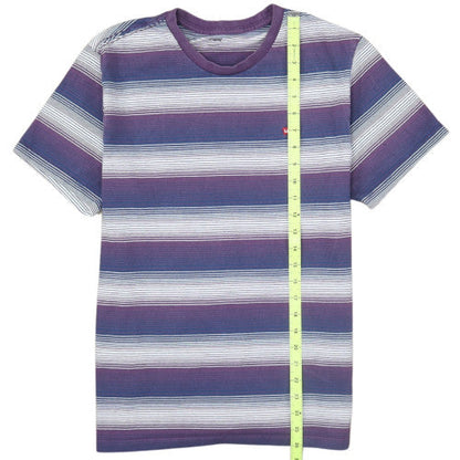 Levi's Mens Blue Striped Crew Neck Cotton T-Shirt Size M