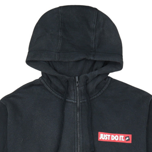 Nike Men's Black Full Zip Hoodie L Sportswear Just Do It Fleece