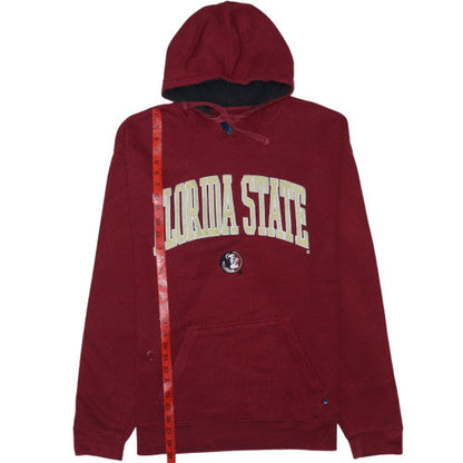 J America Mens Red Florida State Pullover Hoodie L Graphic Embroidered