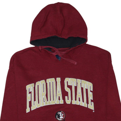 J America Mens Red Florida State Pullover Hoodie L Graphic Embroidered