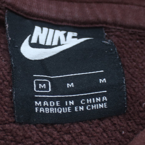 Nike Womens Brown Pullover Hoodie Medium Hooded Cotton Blend