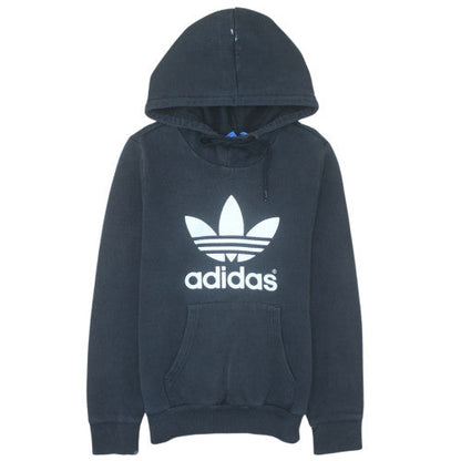 Adidas Womens Black Hoodie Size 10 Pullover Hooded Sweatshirt