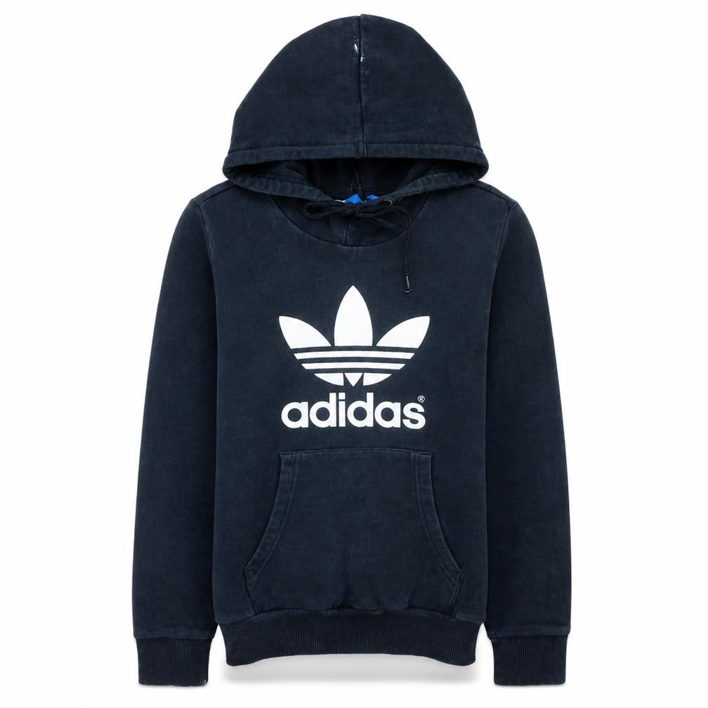 Adidas Womens Black Hoodie Size 10 Pullover Hooded Sweatshirt