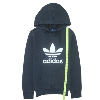 Adidas Womens Black Hoodie Size 10 Pullover Hooded Sweatshirt