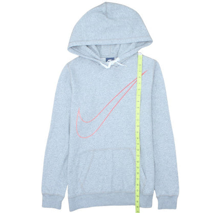 Nike Women Grey Hooded Pullover Hoodie L Cotton Blend
