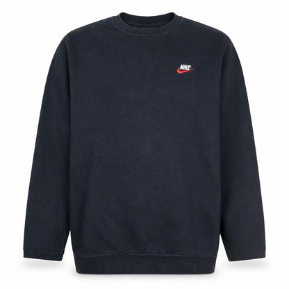 Nike Mens Black L Sweatshirt Crew Neck Cotton Blend Classic Style