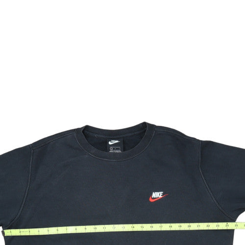 Nike Mens Black L Sweatshirt Crew Neck Cotton Blend Classic Style