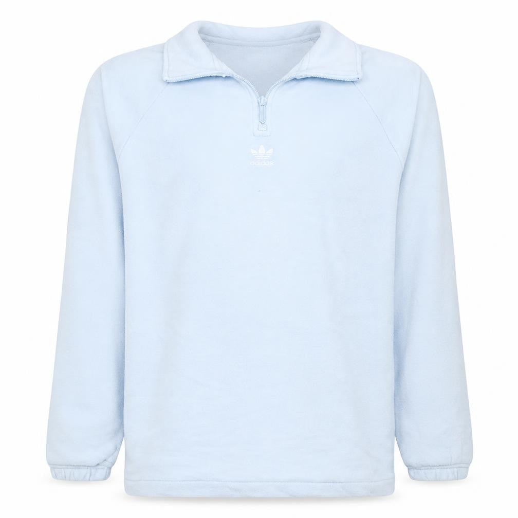 Adidas Men's White 1/4 Zip Sweatshirt Size M Pullover Cotton Blend