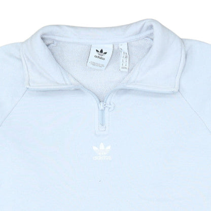 Adidas Men's White 1/4 Zip Sweatshirt Size M Pullover Cotton Blend
