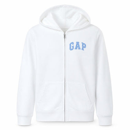 Gap Mens White Full Zip Hoodie M USA Flag Logo Sweatshirt