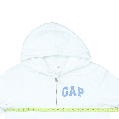GAP Mens White Full Zip Hoodie M USA Flag Logo Sweatshirt