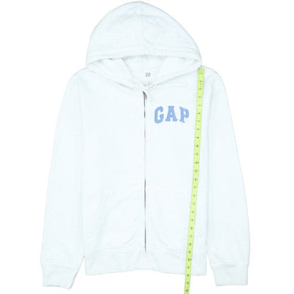 GAP Mens White Full Zip Hoodie M USA Flag Logo Sweatshirt