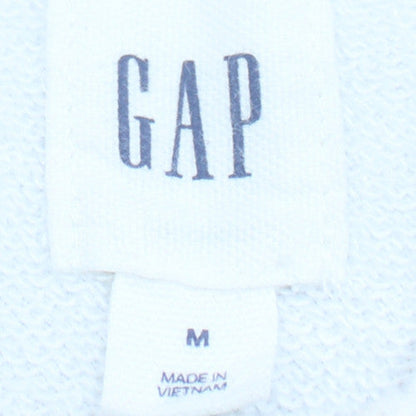 GAP Mens White Full Zip Hoodie M USA Flag Logo Sweatshirt
