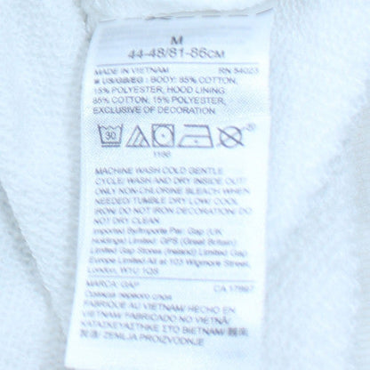 GAP Mens White Full Zip Hoodie M USA Flag Logo Sweatshirt