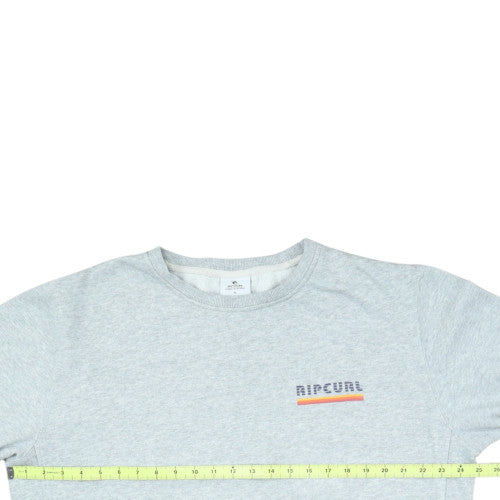 Rip Curl Mens Grey XL Crew Neck Fleece Pullover Sweatshirt