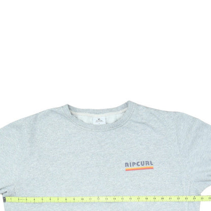 Rip Curl Mens Grey XL Crew Neck Fleece Pullover Sweatshirt