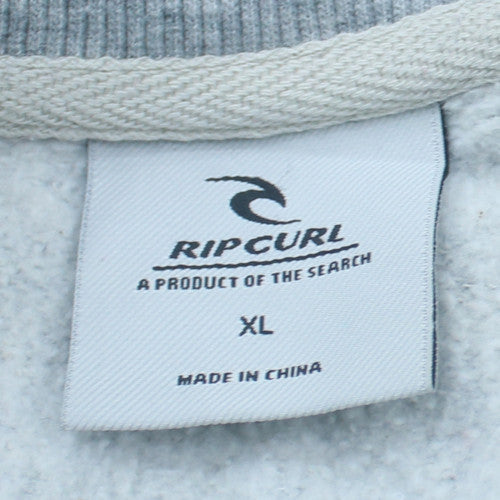 Rip Curl Mens Grey XL Crew Neck Fleece Pullover Sweatshirt