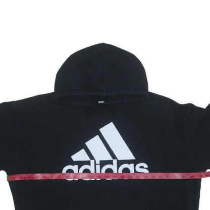 Adidas Men's Black XL Pullover Hoodie with Logo and Pockets