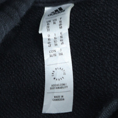 Adidas Men's Black XL Pullover Hoodie with Logo and Pockets