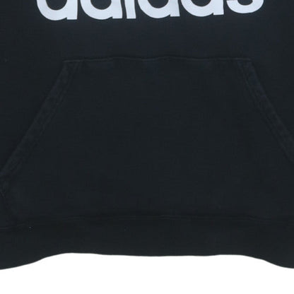 Adidas Men's Black XL Pullover Hoodie with Logo and Pockets
