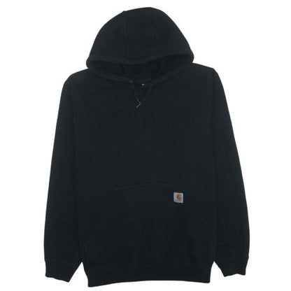 Carhartt Mens Black Pullover Hoodie L Loose Fit Fleece Sweatshirt