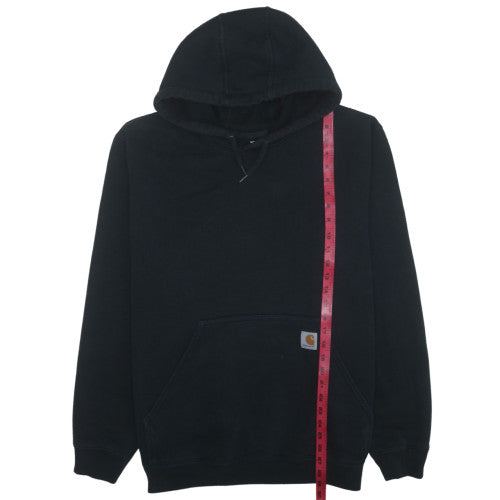 Carhartt Mens Black Pullover Hoodie L Loose Fit Fleece Sweatshirt