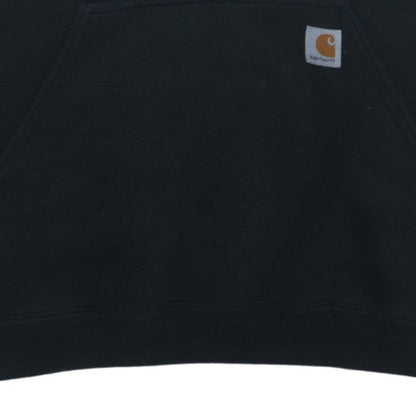 Carhartt Mens Black Pullover Hoodie L Loose Fit Fleece Sweatshirt