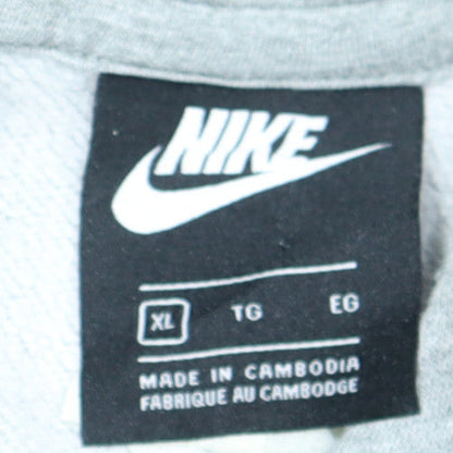 Nike Men's Grey XL Pullover Hoodie with Logo and Kangaroo Pocket