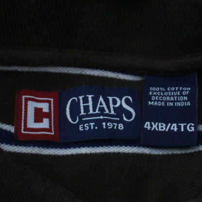 Chaps Men's Brown Striped Cotton Polo Shirt Size 4XLT