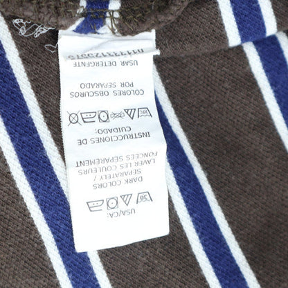 Chaps Men's Brown Striped Cotton Polo Shirt Size 4XLT