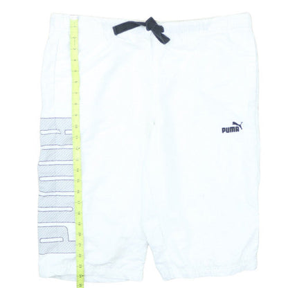 Puma Men’s White Sweat Shorts M Elastic Waist Casual Sportswear