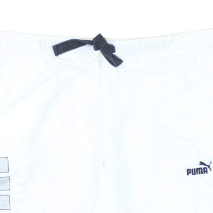 Puma Men’s White Sweat Shorts M Elastic Waist Casual Sportswear