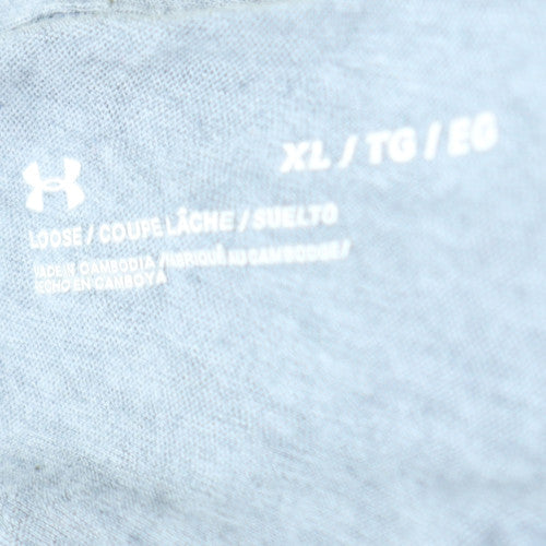 Under Armour Men's Grey Freedom Graphic T-Shirt XL Loose Fit Cotton Blend