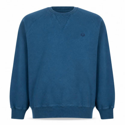 Fred Perry Men's Blue Cotton Crew Neck Sweatshirt Size L