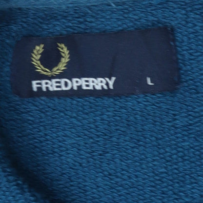 Fred Perry Men's Blue Cotton Crew Neck Sweatshirt Size L