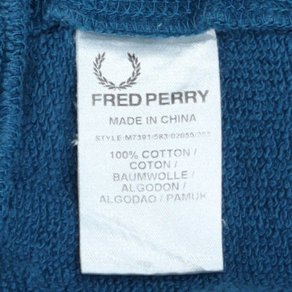 Fred Perry Men's Blue Cotton Crew Neck Sweatshirt Size L