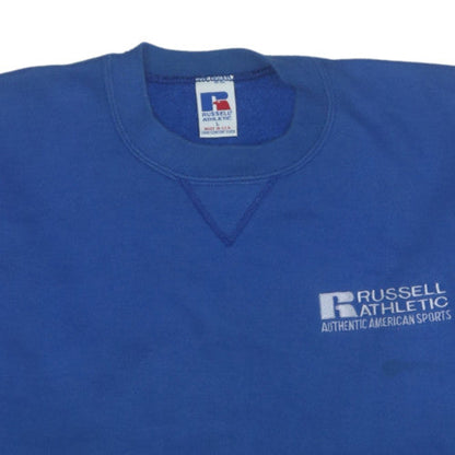 Russell Athletic Men's Blue Pullover Sweatshirt L Crew Neck Fleece Vintage