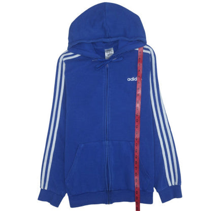 Adidas Mens Blue Full Zip Hoodie Size M Sports Fleece Sweatshirt