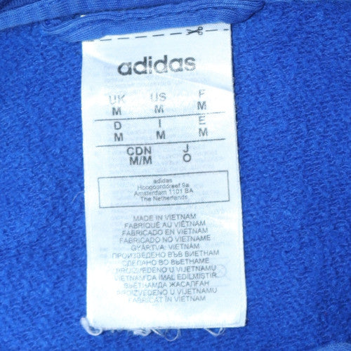 Adidas Mens Blue Full Zip Hoodie Size M Sports Fleece Sweatshirt