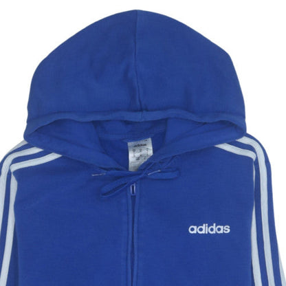 Adidas Mens Blue Full Zip Hoodie Size M Sports Fleece Sweatshirt