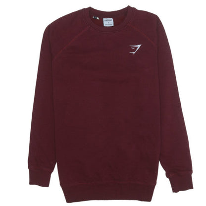 Gymshark Men's Red Crew Neck Pullover Sweatshirt Size S