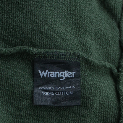 Wrangler Mens Green XL Crew Neck Cotton Sweatshirt Classic Logo