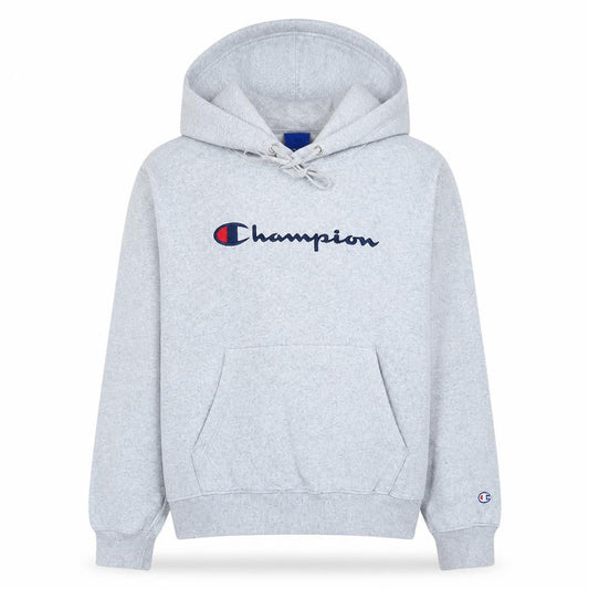 Champion Women’s Grey Pullover Hoodie Medium Cotton Blend Logo