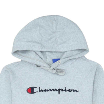Champion Women’s Grey Pullover Hoodie Medium Cotton Blend Logo