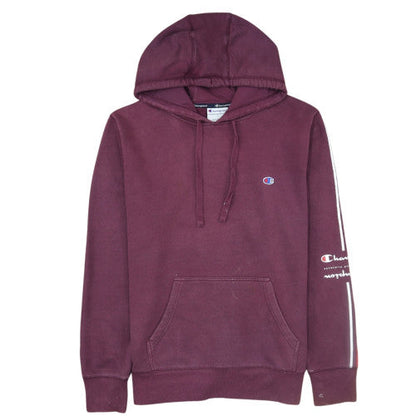 Champion Men's Burgundy Hoodie L Pullover Athletic Logo Cotton Blend