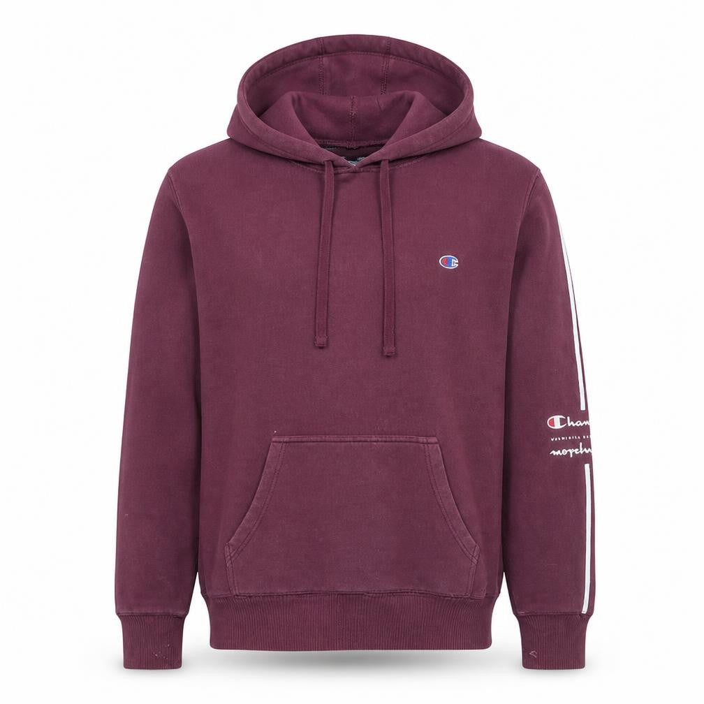 Champion Men's Burgundy Hoodie L Pullover Athletic Logo Cotton Blend