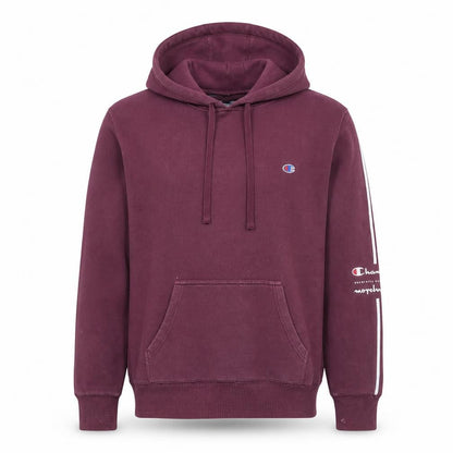 Champion Men's Burgundy Hoodie L Pullover Athletic Logo Cotton Blend